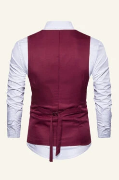 Black Single Breasted Lapel Men's Black Vest -Zapaka Sales Store CGGXH01046 20Burgundy 20 2