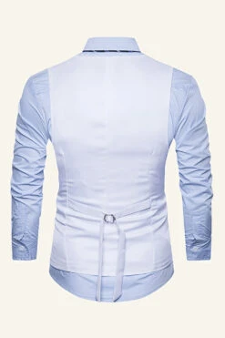 Black Single Breasted Lapel Men's Black Vest -Zapaka Sales Store CGGXH01046 20White 20 2