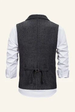 Peak Lapel Single Breasted Men's Suit Vest -Zapaka Sales Store CGGXH01049 20Dark 20Grey 20 2