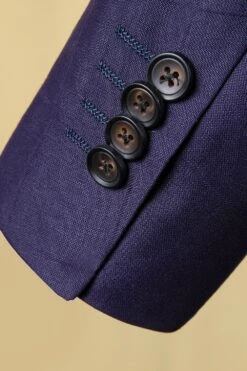 Dark Blue Notched Lapel Grid 3-Piece Men's Suit -Zapaka Sales Store CGGXH01092 Dark Blue 6