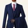 Navy Notched Lapel 3-Piece Men's Suit