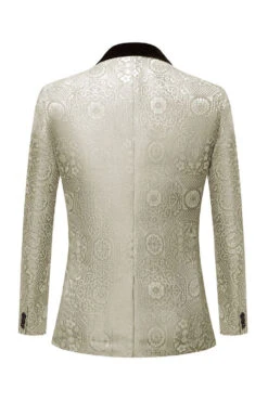 Light Pink Jacquard Shawl Lapel 2 Piece Men's Prom Suits -Zapaka Sales Store CGGXH01198 Light Green 2