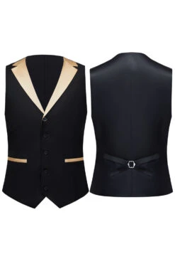 Black And Champagne 3 Piece Shawl Lapel Men's Prom Suits -Zapaka Sales Store CGGXH01201 Champagne 3
