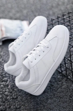 White Lace-Up Casual Shoes For Men -Zapaka Sales Store CGGXH01346 20White 20 3