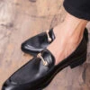 Black Leather Casual Men Shoes