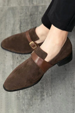 Black Slip-On Monk Men's Shoes -Zapaka Sales Store CGGXH0168 20Brown 3
