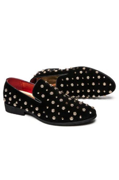 Men's Leather Casual Shoes With Studs -Zapaka Sales Store CGGXH0172 20Black 5