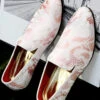 Pink Jacquard Slip-On Men's Shoes