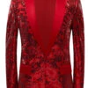 Glitter Red Sequins Men's Blazer