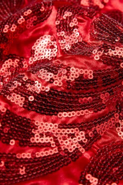 Glitter Red Sequins Men's Blazer -Zapaka Sales Store CGGXH0258 Red 4