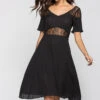 A-line Black Cocktail Dress With Lace