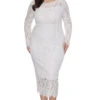 Plus Size Long Sleeves Wedding Guest Dress