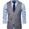 Double Breasted Men's Big V Neck Suit Vest