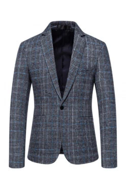 Brown Grid Business Blazer For Men -Zapaka Sales Store CGGXH0555 BlueGrid 1