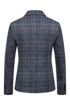 Brown Grid Business Blazer For Men -Zapaka Sales Store CGGXH0555 BlueGrid 2