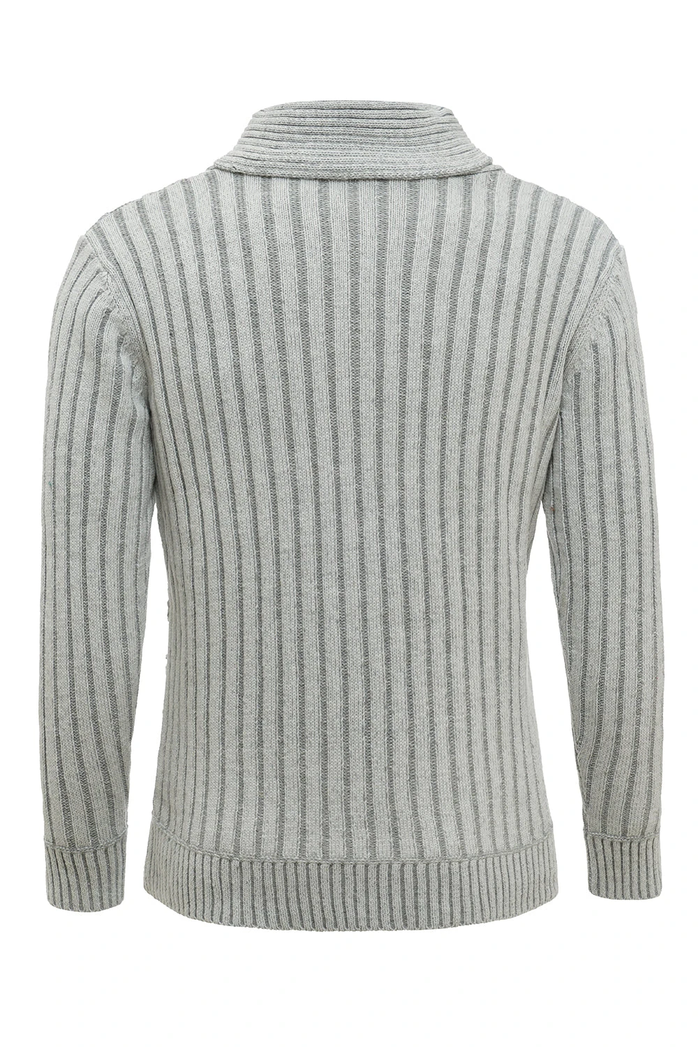 Grey Stand Collar Men's Pullover Sweater 2 Grey Stand Collar Men's Pullover Sweater - Image 2