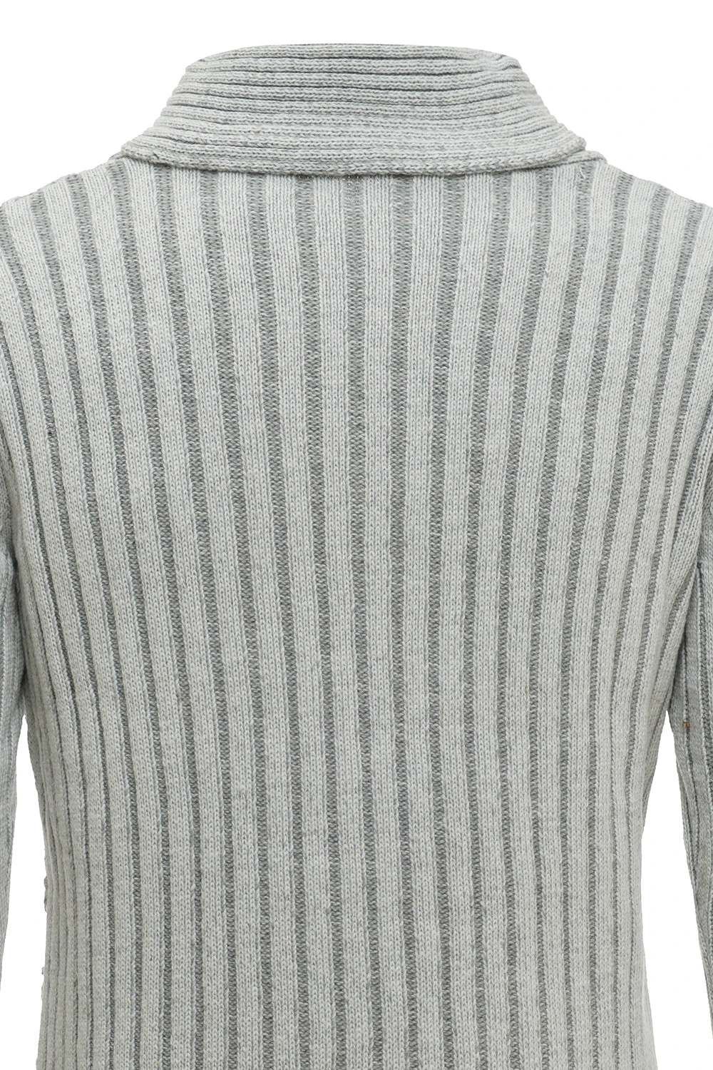 Grey Stand Collar Men's Pullover Sweater 5 Grey Stand Collar Men's Pullover Sweater - Image 5