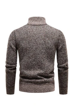 Burgundy Men's Casual Stand Collar Sweater -Zapaka Sales Store CGGXH0640 Grey Coffee 2
