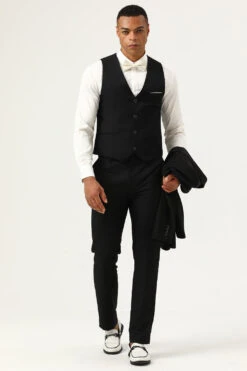 3 Piece Black Shawl Lapel Single Breasted Men's Suits -Zapaka Sales Store CGGXH0720 Black 5 1edaa019 541d 4e8c bea0 f6416b90ce1f