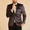 Black Jacquard Shawl Lapel One Button Men's Prom Blazer