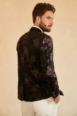 Black Blue Single-Breasted Two-Button Printed Men's Blazer -Zapaka Sales Store CGGXH0731 BlackRed 2 6e612663 b7b7 4c92 a371 7f75d709bf63