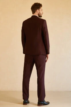 Peak Lapel Single Button Burgundy Men's Wedding Suit -Zapaka Sales Store CGGXH0750 Burgundy 2