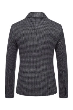 Khaki Plaid One Button Men's Blazer -Zapaka Sales Store CGGXH0772 Dark Grey 2