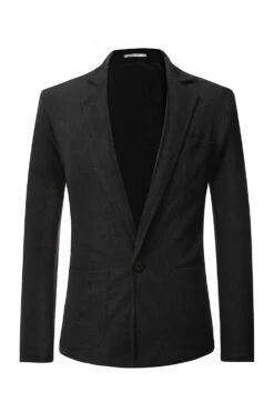 Grey Knitted Notched Lapel Men's Blazer -Zapaka Sales Store CGGXH0779 Black 1 first bc9b95fa bc04 40b3 8b53 6b80a86d4e4a