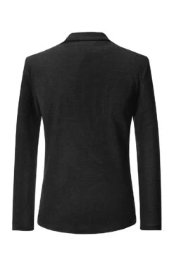 Grey Knitted Notched Lapel Men's Blazer -Zapaka Sales Store CGGXH0779 Black 2 07f36a96 8e49 45b4 a302 15cfdff753f2