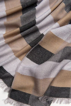 Green Plaid Cashmere Soft Men's Scarf -Zapaka Sales Store CGGXH0779 Brown Grid 2