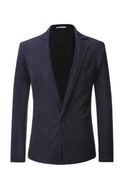 Grey Knitted Notched Lapel Men's Blazer -Zapaka Sales Store CGGXH0779 Navy 1 first 8cdb033a fae1 46b5 9bb4 566e2996bdc2