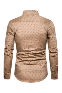 Fashion Print Long Sleeve Men's Plus Size Shirt -Zapaka Sales Store CGGXH0851 Khaki 2