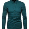 Fashion Print Long Sleeve Men's Plus Size Shirt