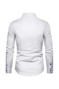 Fashion Print Long Sleeve Men's Plus Size Shirt -Zapaka Sales Store CGGXH0851 White 2