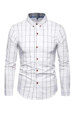Plus Size Business Slim Square Neck Men's Shirt
