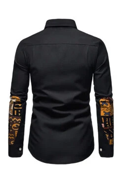 Color Block Plus Size Men's Shirt -Zapaka Sales Store CGGXH0859 Black 2