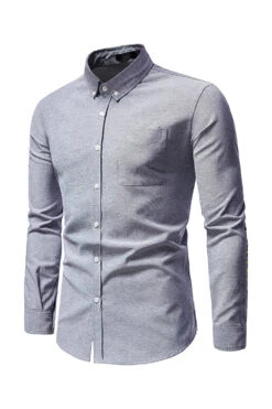 Color Block Plus Size Men's Shirt -Zapaka Sales Store CGGXH0859 Grey 3
