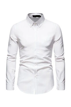 Color Block Plus Size Men's Shirt -Zapaka Sales Store CGGXH0859 White 1