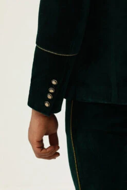 Dark Green Velvet 2 Piece Men's Prom Suits -Zapaka Sales Store CGGXH0896 Dark Green 7