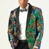 Sparkly Dark Green Sequins Men's Prom Blazer