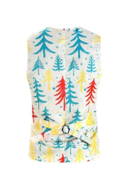 White Christmas Tree Printed 3 Piece Men's Suits -Zapaka Sales Store CGGXH0908 White 6