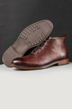 Soft Bottom Breathable High Top Round Toe Lace Up Men's Shoes -Zapaka Sales Store CGGXH0916 20Brown 20 4