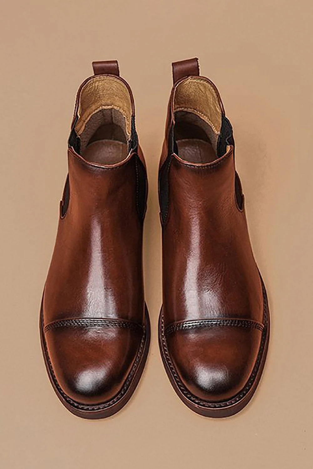 British Middle Top Men's Chelsea Leather Boots 3 British Middle Top Men's Chelsea Leather Boots - Image 3