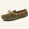 Soft Leather Slip-on Army Green Men's Shoes