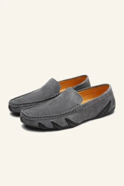 Nubuck Leather Men's Peas Shoes -Zapaka Sales Store CGGXH0933 20Grey 20 1