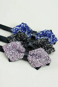 Black Rhinestones Adjustable Party Bow Ties -Zapaka Sales Store CGLHN23605 Pink 2