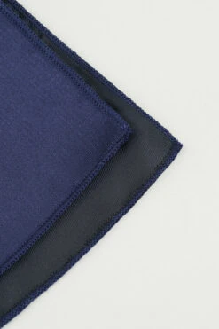 Navy Silk Pocket Square -Zapaka Sales Store CGLHN23614 Navy 2