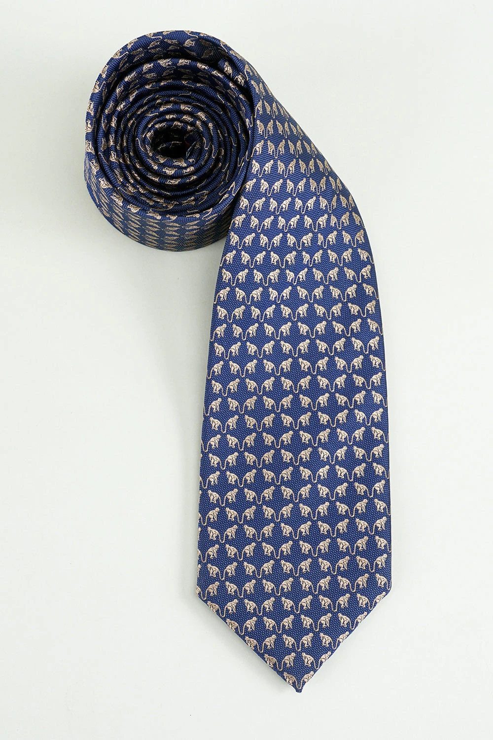 Navy Printed Jacquard Satin Formal Tie 1 Navy Printed Jacquard Satin Formal Tie