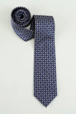 Navy Printed Jacquard Satin Formal Tie 7 Navy Printed Jacquard Satin Formal Tie -Zapaka Sales Store CGLHN23617 2
