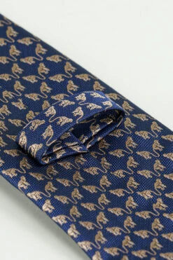 Navy Printed Jacquard Satin Formal Tie 9 Navy Printed Jacquard Satin Formal Tie -Zapaka Sales Store CGLHN23617 4